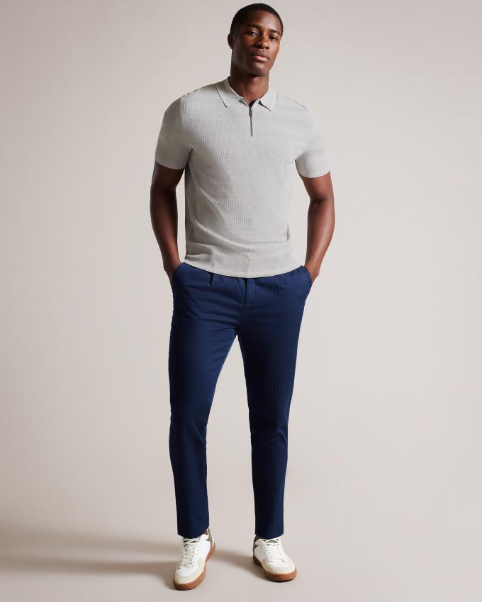 Polo Ted Baker Short Sleeve Textured Grise Homme | ZLB-77202747